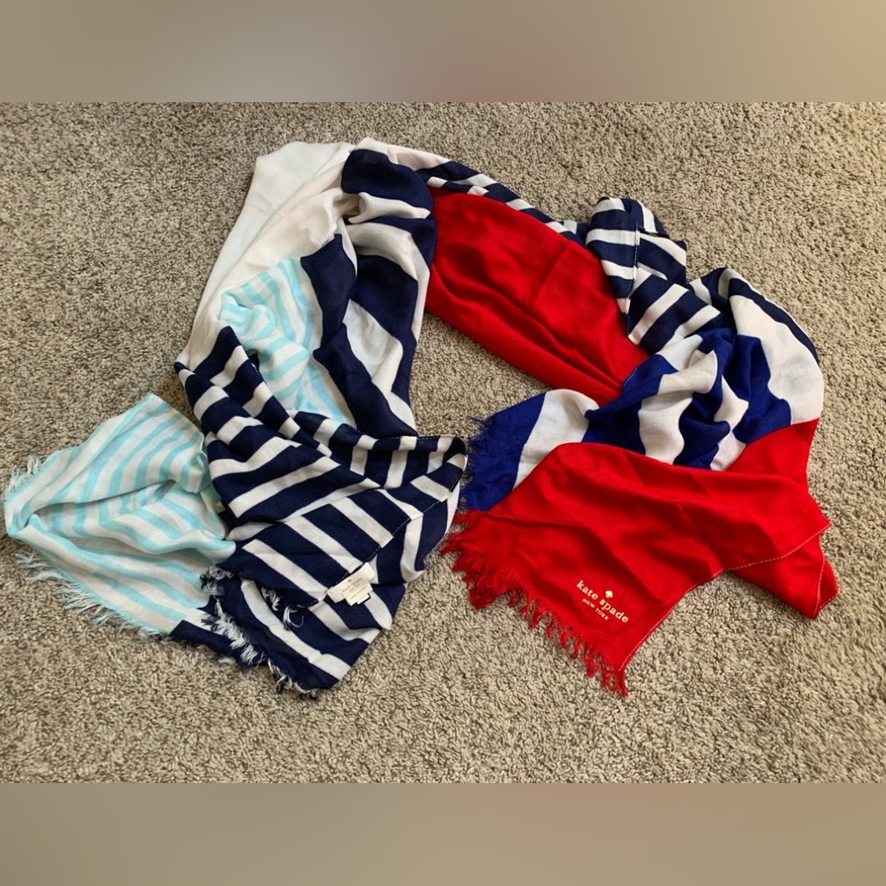 Kate Spade ♠️ Scarf red, white and blue